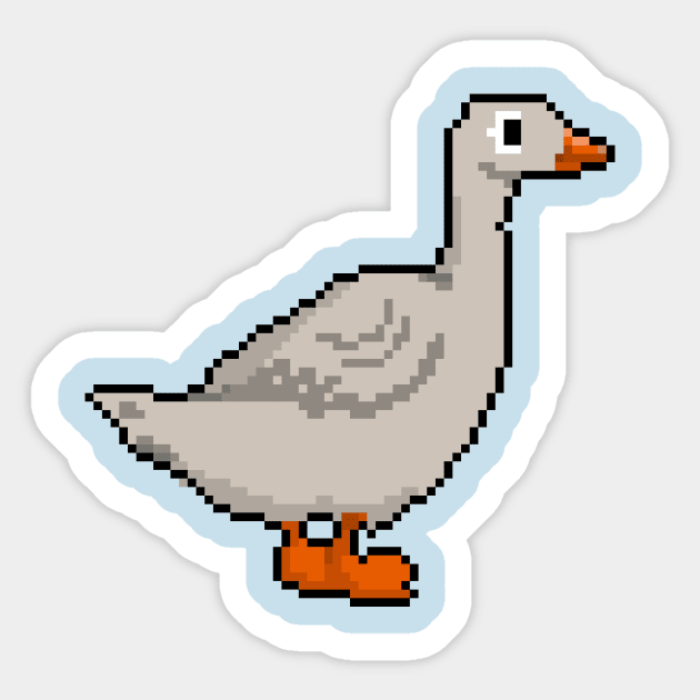 Pixelated Haute Couture Duck Sticker by Pixel.id